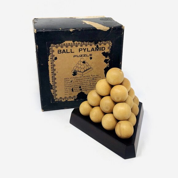 Vintage Ball Pyramid Puzzle With Original Box - Picture 1 of 3